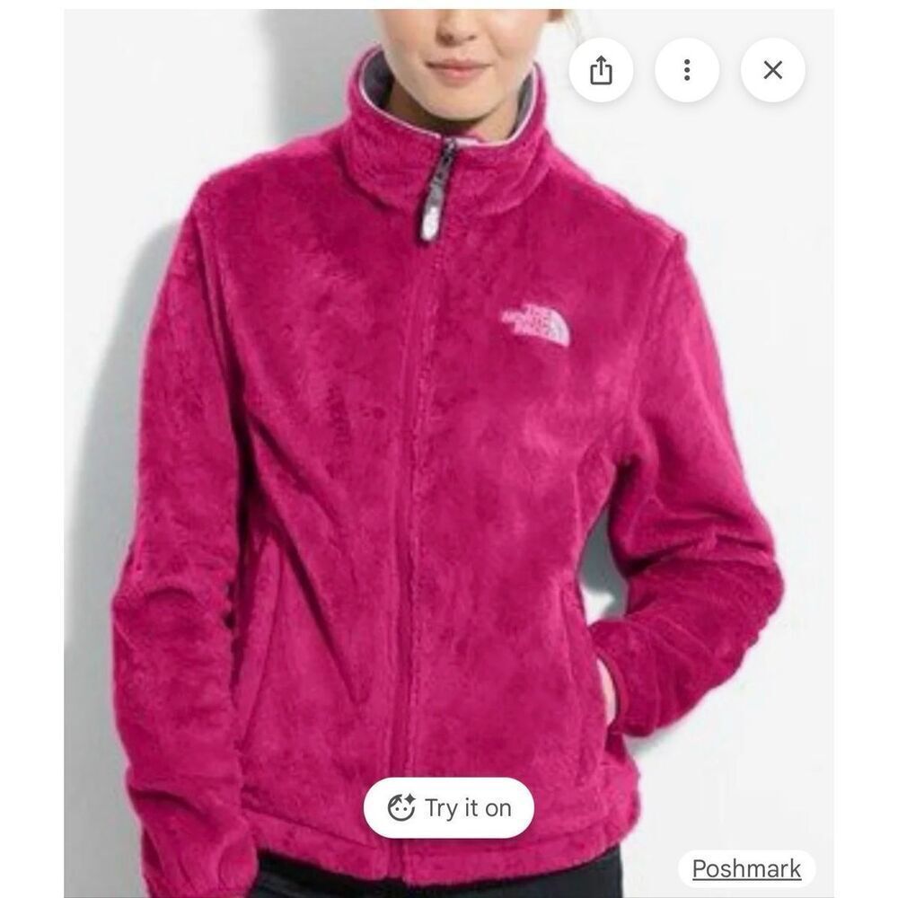Plus Size Hot pink north face osito Zip Up fleece jacket Coat xxl/2xl